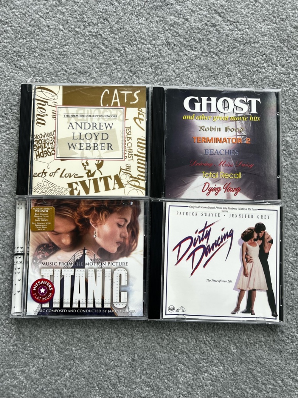 Set of 4 Movie Soundtrack & Broadway Show Music CDs